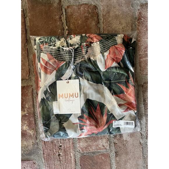 NWT Show Me Your Mumu Hacienda Maxi Dress Off Shoulder Paradise Found Sz Small - Picture 7 of 9